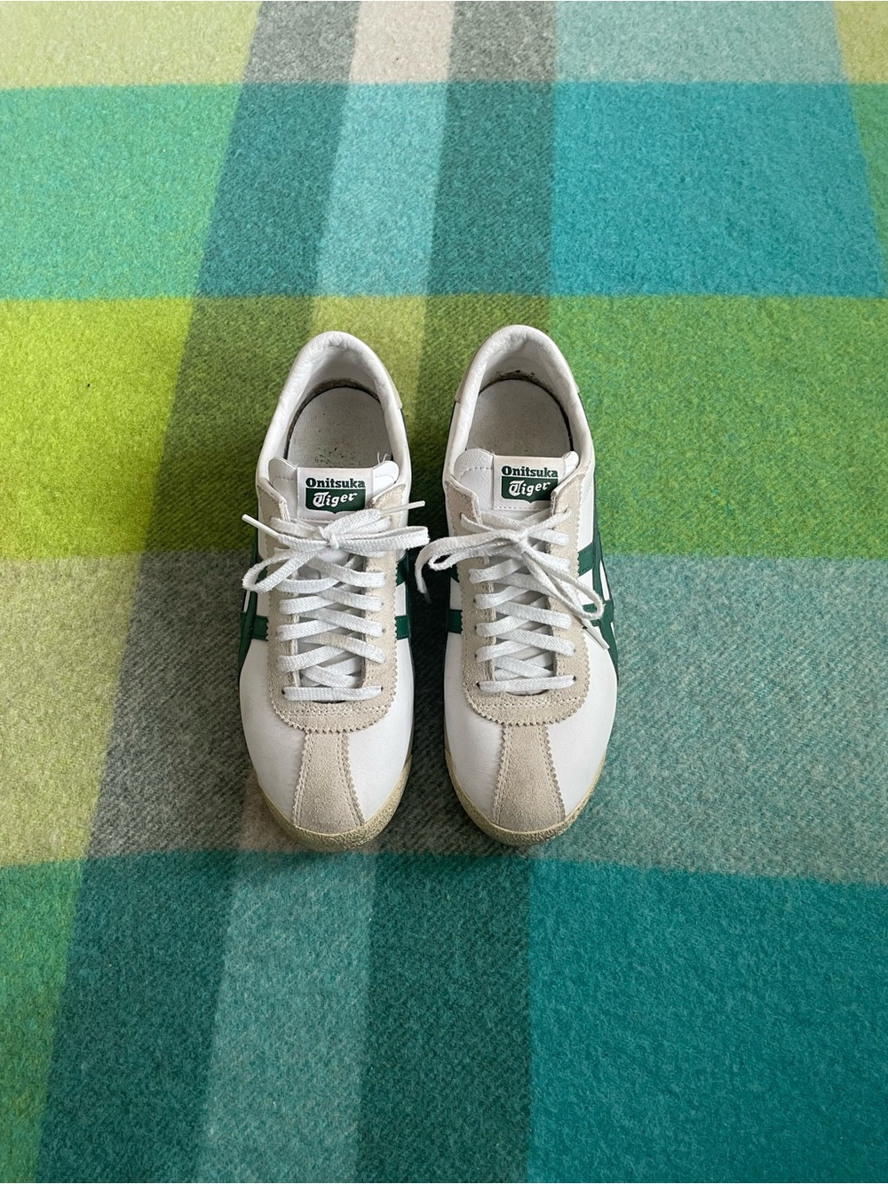 Onitsuka Tiger Corsair White Hunter Green Low Top Leather Sneaker D7J4L Men’s